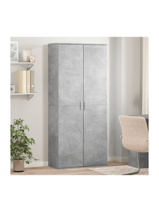 Office Storage Chipboard Closet Grey L80xW35xH180cm