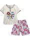 Set de pijama din bumbac pentru femei cu mâneci scurte și pantaloni scurți Gp-128