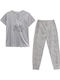 Women's Summer Cotton Short Sleeve Long Pants Pyjama Set Animal Print Gp-29048