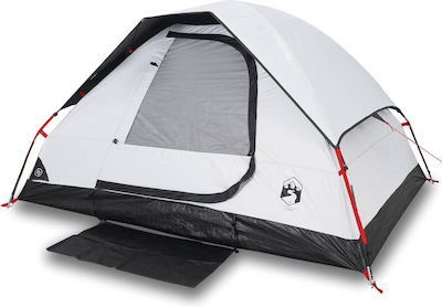 Cort pentru camping pentru 6 persoane, impermeabil, din material alb cu izolare termică albă