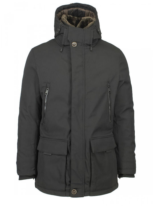 Adimari Amadeo Men's Winter Parka Jacket BLACK