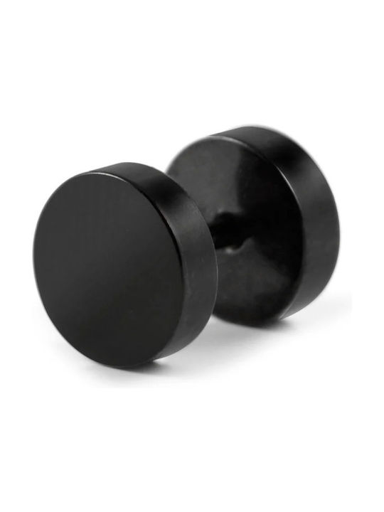 Steel Earring Black Stud 10mm