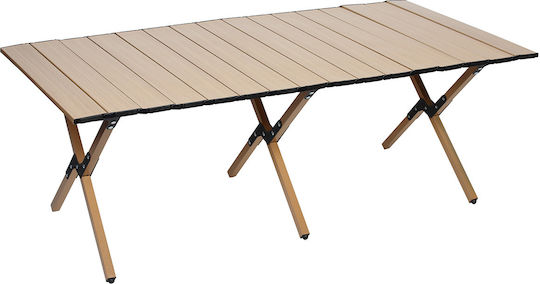 Keskor Τραπέζι Μεταλλικό για Camping Πτυσσόμενο 118x58x42cm Καφέ