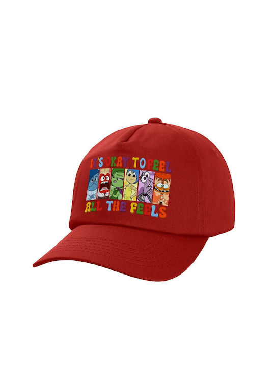 Koupakoupa Kids' Hat Fabric Inside Out It's Okay To Feel All The Feels Red