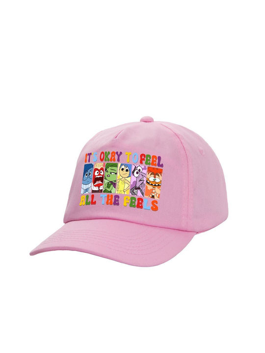 Koupakoupa Kids' Hat Fabric Inside Out It's Okay To Feel All The Feels Pink
