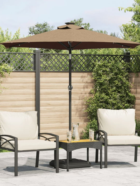 Umbrella Floor Round Metal Brown with Base & LE...