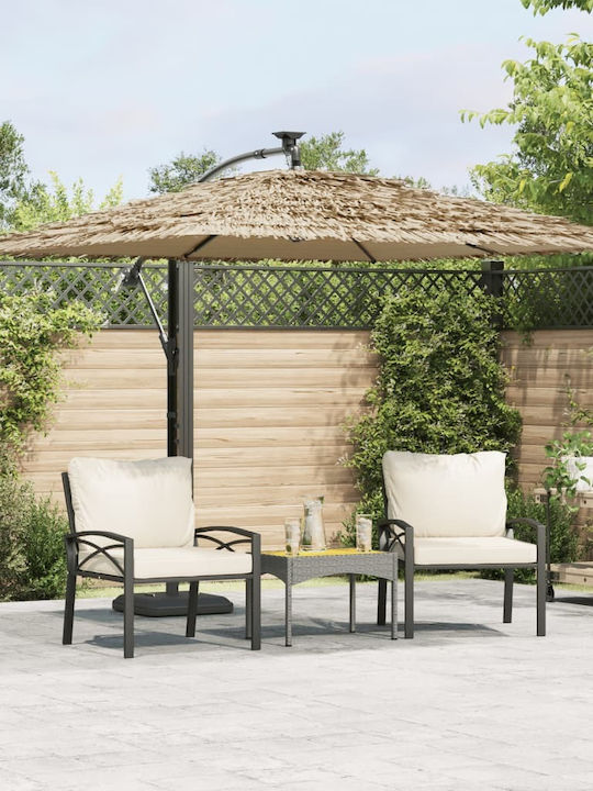 Round Metal Brown Parasol 2.3m