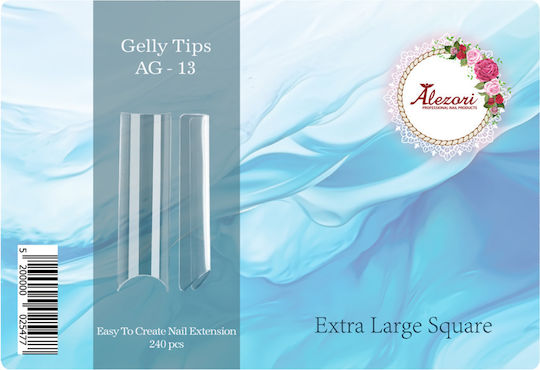 Alezori Tips Νυχιών σε Μπλε Χρώμα 240τμχ AG-13