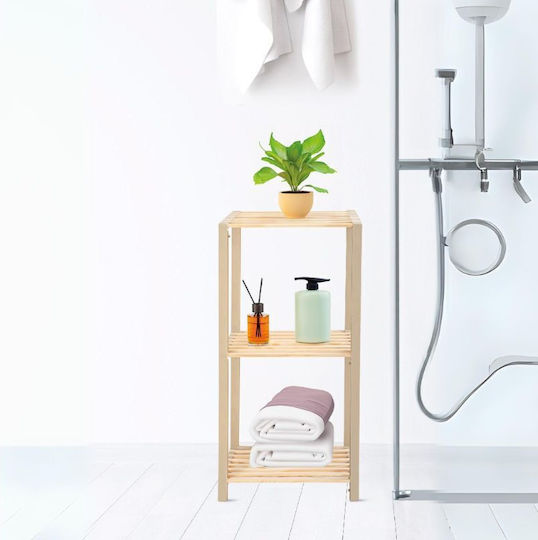 FixWood Επιδαπέδια Ραφιέρα Μπάνιου Ξύλινη 37x29x79cm