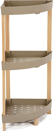 FixWood Ecke Boden Badezimmerregal Kunststoff 44x32x79cm Beige