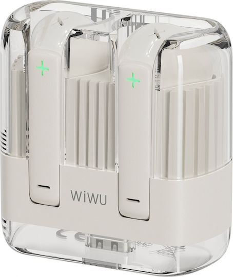 Wiwu T21 Earbud Bluetooth Handsfree Ακουστικά με Θήκη Φόρτισης Λευκά