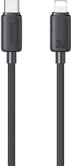 Usams Series USB-C to Lightning Cable 30W Μαύρο 2m (SJ697USB01)