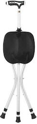 Faltbarer Dreibein-Sitzstock aus Aluminium mit LED-Taschenlampe