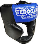 Adult Full Face Boxing Headgear Synthetic Leather Blue