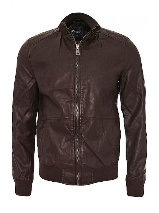 Easytoys Men's Leather Jacket Brown 8002