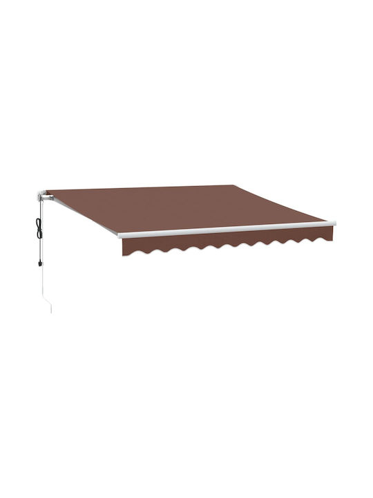 vidaXL Terrace Wall Tent with LED Light Brown 3...
