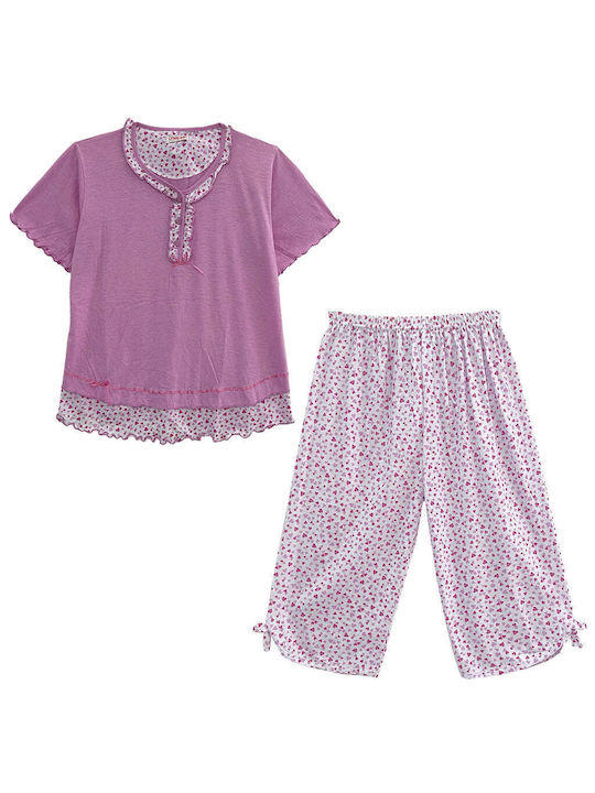 Ustyle Summer Women's Pyjama Set Cotton Pink