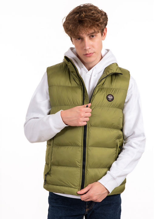 Vcode Men's Sleeveless Puffer Jacket Windproof Green