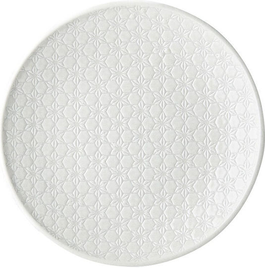 MIJ Farfurie joasă Ceramică Alb cu Diametru 25cm