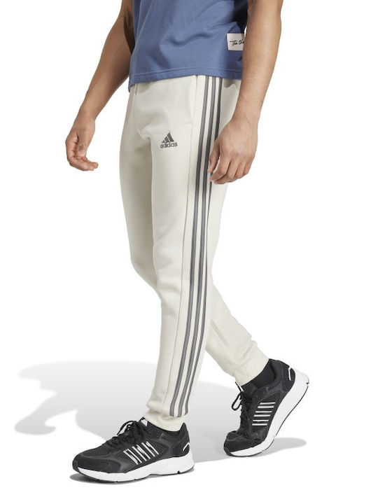 Adidas 3-stripes Παντελόνι Φόρμας Fleece Μπεζ