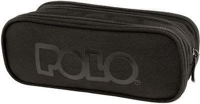 Polo Pencil Case with 3 Compartments Black