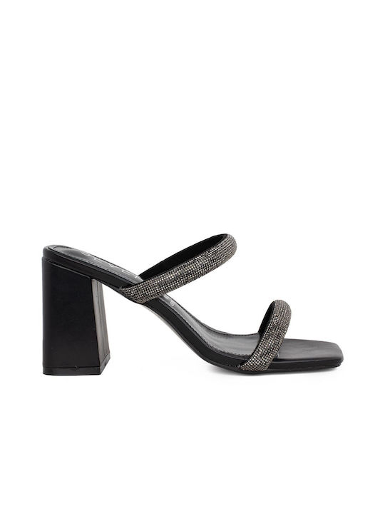 Seven Women's Sandals Black with Medium Heel