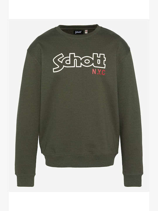 Schott Herren Sweatshirt Kaki