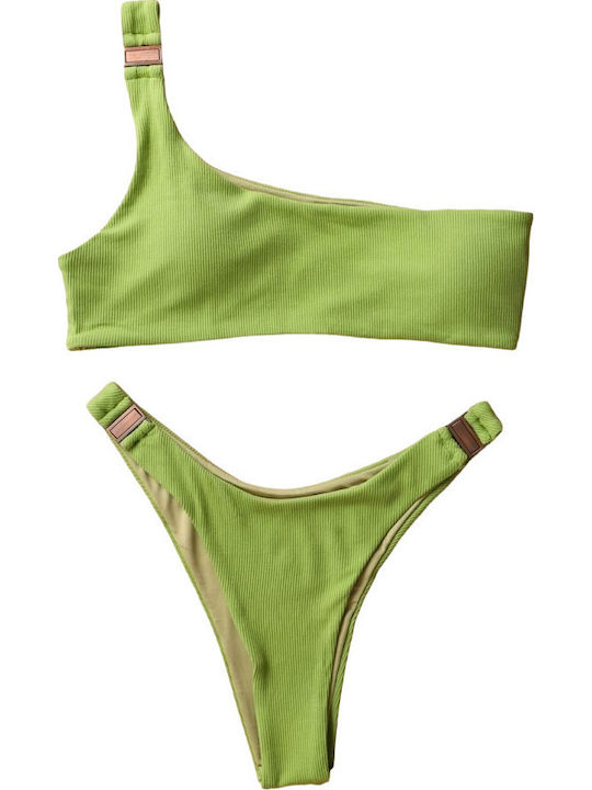 Gigi Bikinis Bikini Set One Shoulder & Brazil Green
