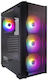 1STPLAYER Fire Dancing V4 Gaming Midi Tower Computer Case with Side Window and RGB Lighting Black