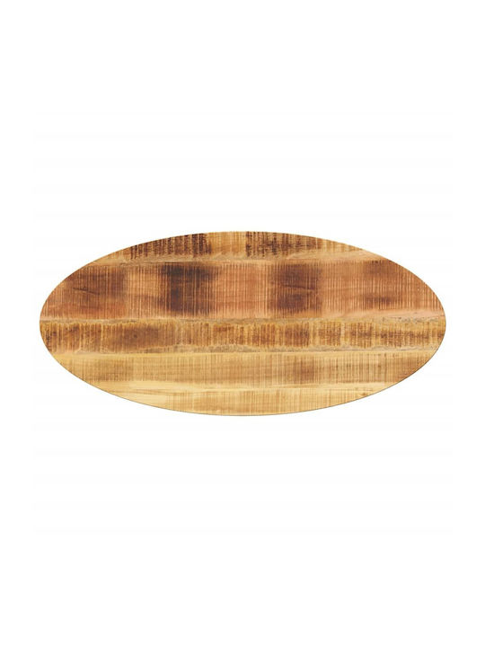 vidaXL Oval Table Surface made of Solid Wood Brown 100x40x2.5cm 370820 1pcs