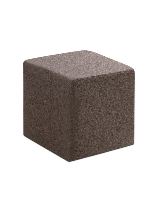 Stool For Living Room Upholstered with Fabric Kare Coffee 40x40x40cm