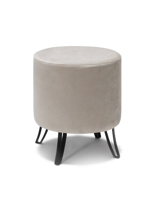 Stools For Living Room Upholstered with Velvet Carmen Cream 1pcs 40x40x40cm