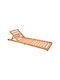 Deckchair Wooden Beige 60x190x50cm.