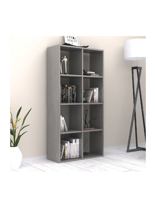 Bookcase Anser Grey Concrete 69.8x29x142cm