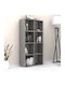 Bookcase Anser Grey Concrete 69.8x29x142cm