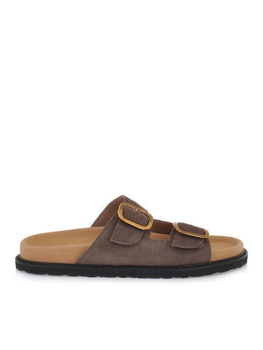 Komis & Komis Flatforms Leather Women's Sandals Brown