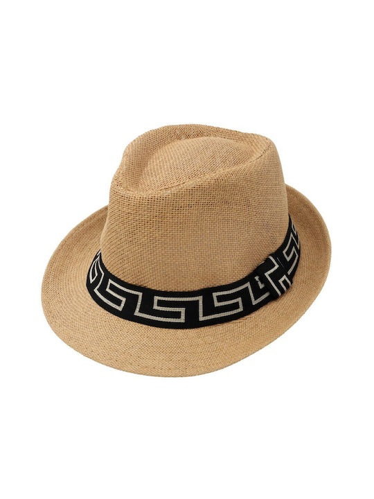 Aquablue Straw Men's Fedora Coffee