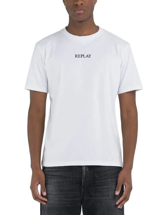 Replay T-shirt Bărbătesc cu Mânecă Scurtă White