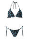 Stefania Frangista Bikini Set Top & Slip Bottom Blue