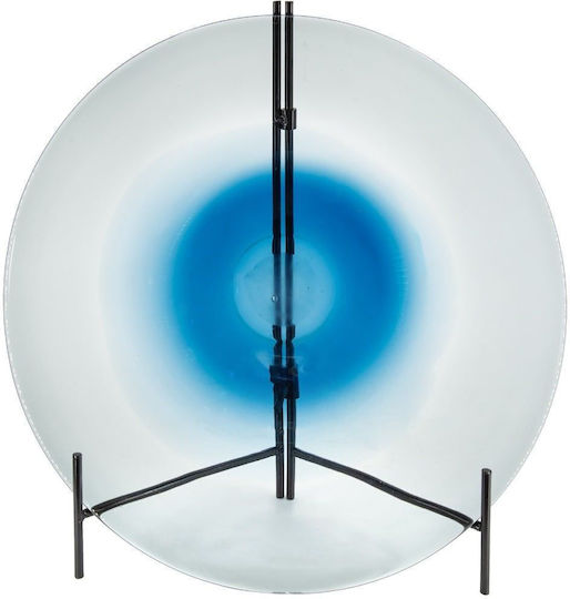 Artekko Glass Decorative Platter Lourdes Blue 46x46x8cm