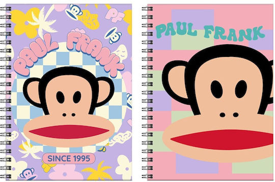 Caiet cu spirală Bmu Paul Frank A4 2-subiecte 70 foi 1995-logo Fata 346-86440 Paul Frank