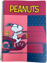Спирален тефтер Bmu Peanuts Snoopy A4 2-предметен 70 листа Половин + Велосипед 365-07440 Peanuts