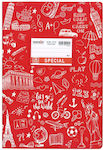 Typotrust Τετράδιο Special Doodle Κόκκινο Ριγέ 50φυλλο 4302