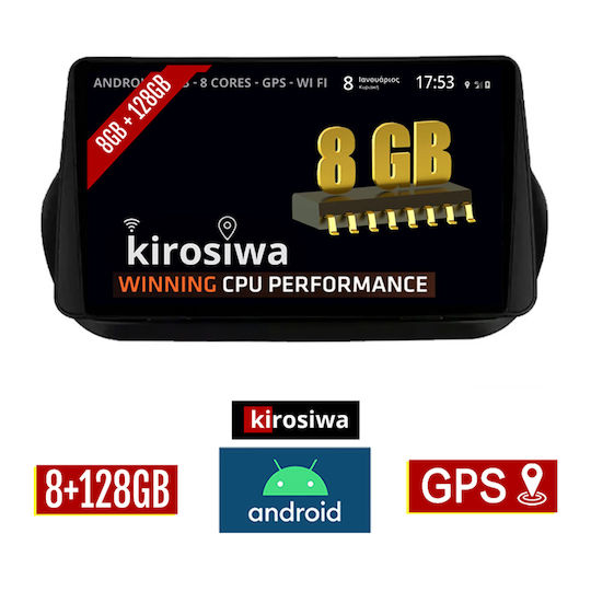 Kirosiwa Ηχοσύστημα Αυτοκινήτου για Citroen Nemo 2008-2018 (Bluetooth/USB/AUX/WiFi/GPS) με Οθόνη Αφής 10"