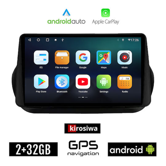 Kirosiwa Ηχοσύστημα Αυτοκινήτου για Citroen Nemo 2008-2018 (Bluetooth/USB/AUX/WiFi/GPS/Apple-Carplay/Android-Auto) με Οθόνη Αφής 10"