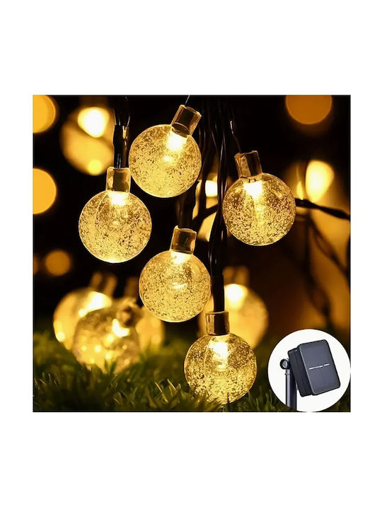 Solar Christmas Lights 30 Led 6.5m Ball Shape Warm White 18779-14 Warm White