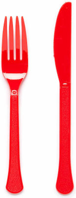 Red Fiesta Forks and Knives 24 Pieces