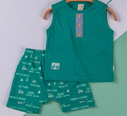 BabyZen Kids Clothing Sets with Shorts Green 2 Pieces