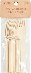 Tpster Fork Disposable Wooden 12pcs Tpster Fork Disposable Wooden 12pcs