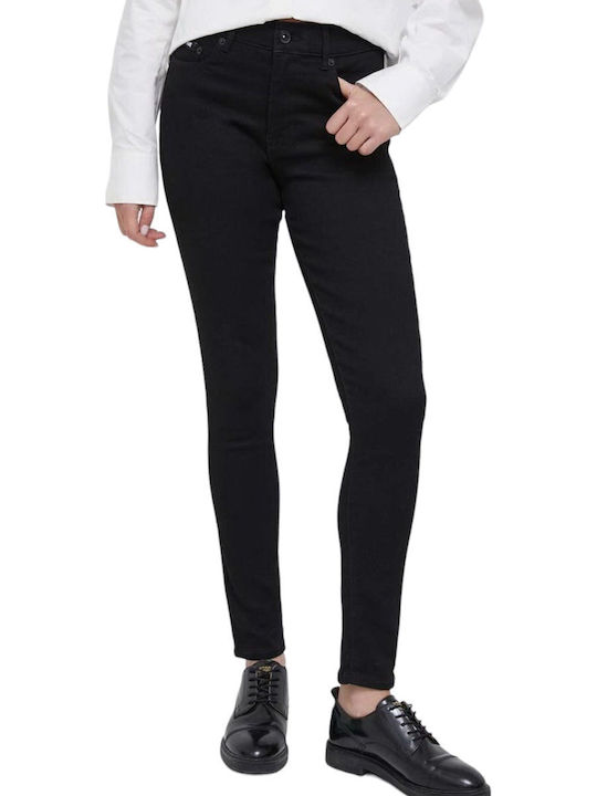 Bleecker High Rise Women's Jean Pants In Skinny Fit Black